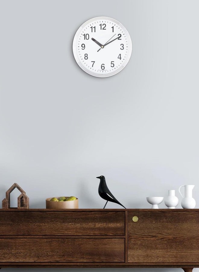 Flysmart ساعة حائط دائرية من فلاي سمارت، أنيقة وصغيرة الحجم، قطعة ديكور منزلية رائعة، تناظرية، مصنوعة من البلاستيك، 20 سم، متعددة الألوان - Image 2